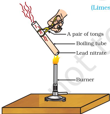 Figure 1.5 Heating of lead nitrate and emission of nitrogen dioxide