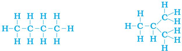 Figure 4.8 (b) Complete molecules for two structures with formula $\mathrm { C _ { 4 } H } _ { 10 }$